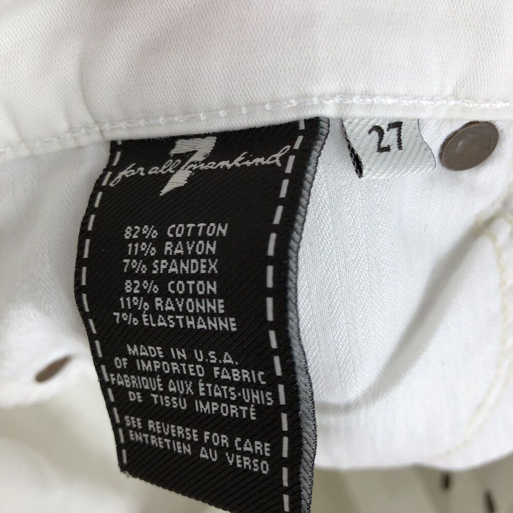 7 For All Mankind Cuffed Bermuda 9” White 5 Pocket Chino Shorts AU8071920 Sz 27 - Picture 5 of 6